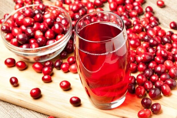 With prostatitis, cranberry juice is useful, a delicious source of vitamins